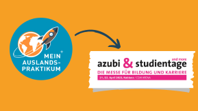 Schmuckbild: Logo von MeinAuslandspraktikum neben Logo der Messe