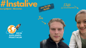 Visual mit MeinAuslanspraktikum Logo, Instalive aus Slowenien am 01.06. um 16 Uhr